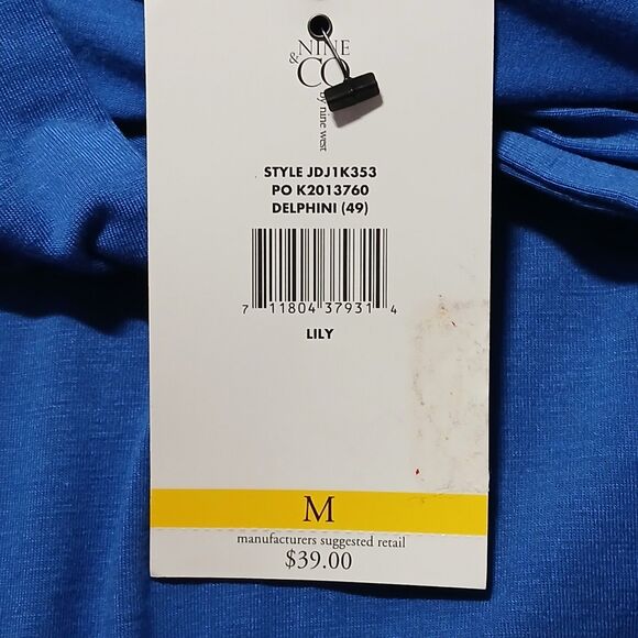 Nine & Co by Nine West Lily Women's V-Neck Tie Back Blouse Top Medium - Picture 5 of 7